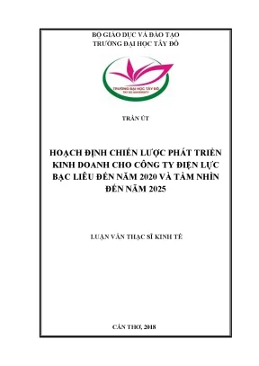 Hoạch định chiến lược phát triển kinh doanh cho công ty điện lực bạc liêu đến năm 2020 và tầm nhìn năm 2025