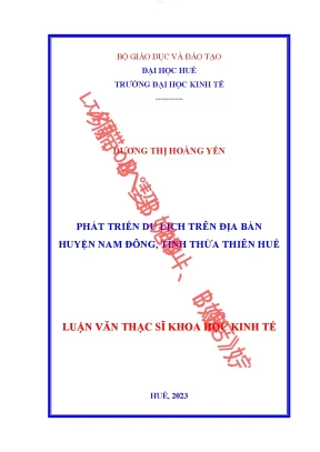 Phát triển du lịch trên địa bàn huyện nam đông tỉnh thừa thiên huế
