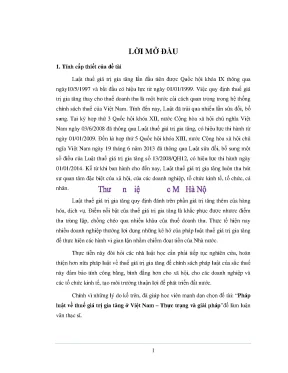 Pháp luật về thuế giá trị gia tăng ở việt nam thực trạng và giải pháp