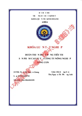Hoàn thiện hoạt động tiêu thụ sản phẩm cao su tại công ty cổ phần nông nghiệp sông con