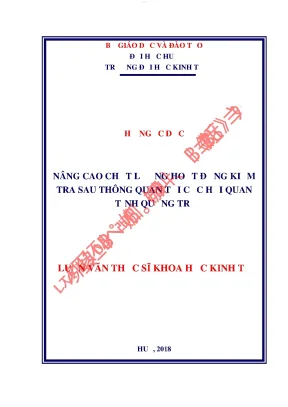 Nâng cao chất lượng hoạt động kiểm tra sau thông quan tại cục hải quan tỉnh quảng trị