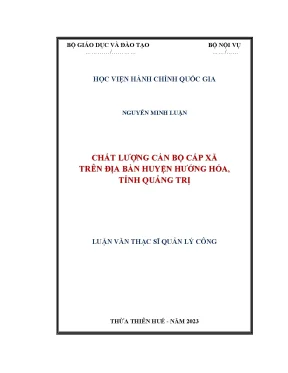 Chất lượng cán bộ cấp xã trên địa bàn huyện hướng hóa tỉnh quảng trị