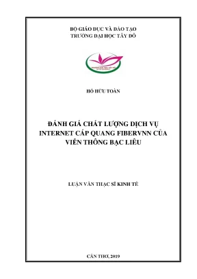 Đánh giá chất lượng dịch vụ internet cáp quang fibervnn của viễn thông bạc liêu