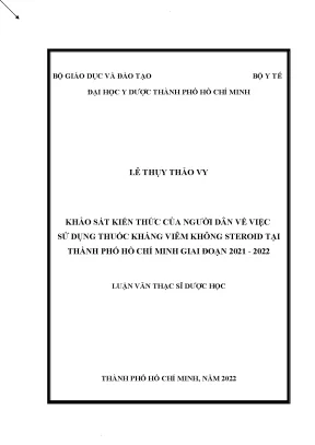 Khảo sát kiến thức của người dân về việc sử dụng thuốc kháng viêm không steroid tại thành phố hồ chí minh giai đoạn 2021 2022