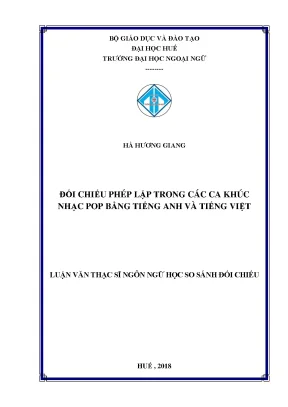 Đối chiếu phép lặp trong các ca khúc nhạc poc bằng tiếng anh và tiếng việt