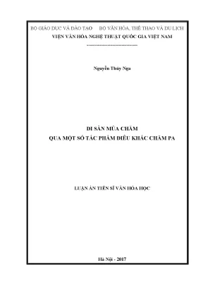 Di sản múa chăm qua một số tác phẩm điêu khắc chăm pa