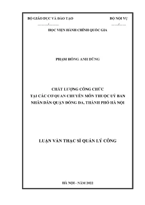 Chất lượng công chức các cơ quan chuyên môn thuộc ubnd quận đống đa thành phố hà nội