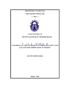 Tạo động lực cho cán bộ quản lý phòng ban chức năng tại cảng hàng không quốc tế nội bài