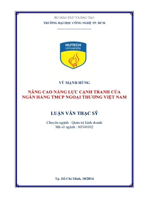 Nâng cao năng lực cạnh tranh của ngân hàng tmcp ngoại thương việt nam