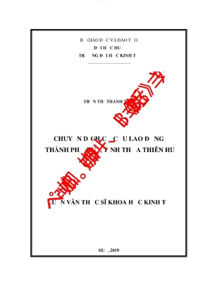 Chuyển dịch cơ cấu lao động ở thành phố huế tỉnh thừa thiên huế