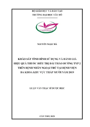 Khảo sát tình hình sử dụng và đánh giá hiệu quả thuốc điều trị đái tháo đường typ 2 trên bệnh nhân ngoại trú tại bệnh viện đa khoa khu vực tháp mười năm 2019