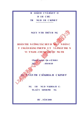 Hoàn thiện công tác huy động vốn dân cư tại ngân hàng tmcp đầu tư và phát triển việt nam chi nhánh quảng trị