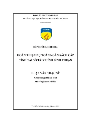 Hoàn thiện dự toán ngân sách cấp tỉnh tại sở tài chính bình thuận