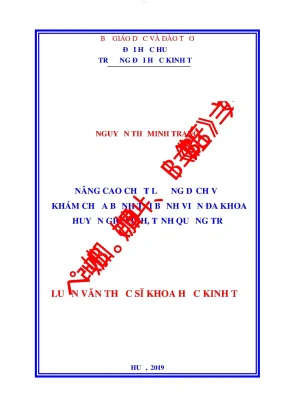 Nâng cao chất lượng dịch vụ khám chữa bệnh tại bệnh viện đa khoa huyện gio linh tỉnh quảng trị