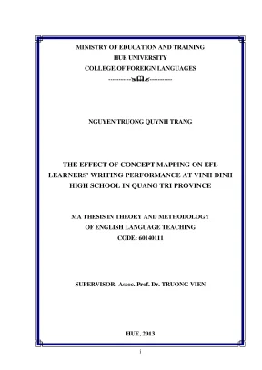The effect of concept mapping on efl learners writing performance at vinh dinh high school in quang tri province