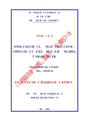 Nâng cao chất lượng đội ngũ cán bộ công chức cấp xã ở huyện hướng hóa tỉnh quảng trị