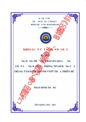 Ứng dụng phương pháp ipa đo lường chất lượng dịch vụ thông tin di động của trung tâm kinh doanh vnpt thừa thiên huế