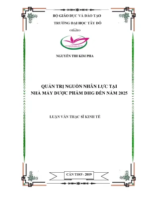 Quản trị nguồn nhân lực tại nhà máy dược phẩm dhg đến năm 2025