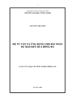 Hệ tư vấn và ứng dụng cho bài toán dự báo kết quả bóng đá