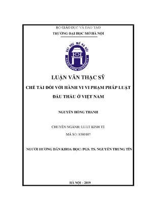 Chế tài đối với hành vi vi phạm pháp luật đấu thầu ở việt nam