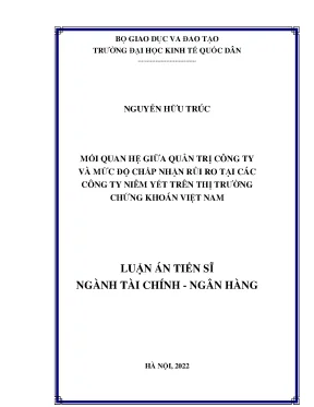 Mối quan hệ giữa quản trị công ty và mức độ chấp nhận rủi ro tại các công ty niêm yết trên thị trường chứng khoán việt nam