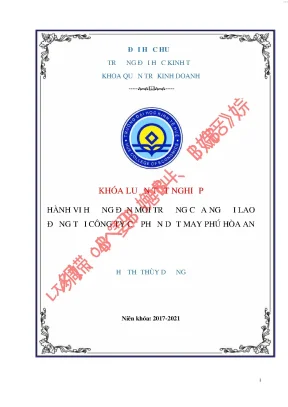 Hành vi hướng đến môi trường của người lao động tại công ty cổ phần dệt may phú hòa an