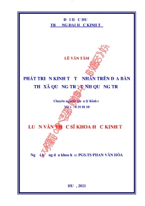 Phát triển kinh tế tư nhân trên địa bàn thị xã quảng trị tỉnh quảng trị