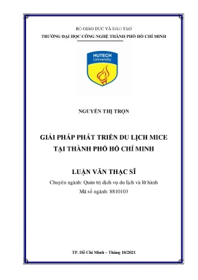 Giải pháp phát triển du lịch mice tại tp hcm