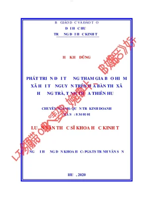Phát triển đối tượng tham gia bảo hiểm xã hội tự nguyện trên địa bàn thị xã hương trà tỉnh thừa thiên huế