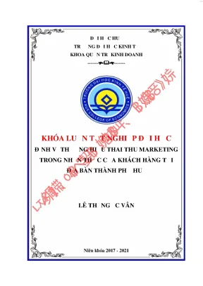Định vị thương hiệu thai thu marketing trong nhận thức của khách hàng tại địa bàn thành phố huế