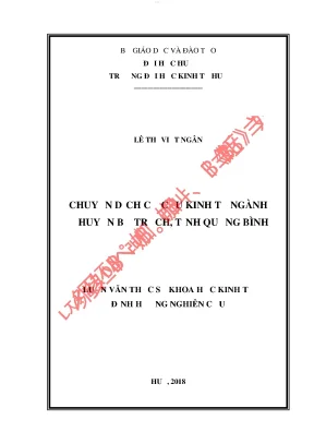Chuyển dịch cơ cấu kinh tế ngành ở huyện bố trạch tỉnh quảng bình