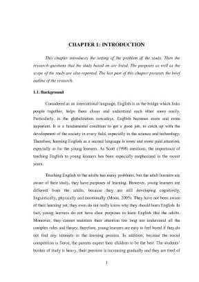 An investigation into teachers choice and use of games in teaching english to young learners at some primary schools in hue city