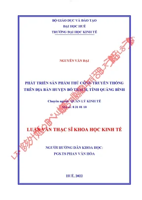 Phát triển sản phẩm thủ công truyền thống trên địa bàn huyện bố trạch tỉnh quảng bình