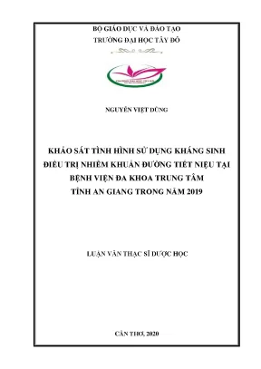 Khảo sát tình hình sử dụng kháng sinh điều trị nhiễm khuẩn đường tiết niệu tại bệnh viện đa khoa trung tâm tỉnh an giang trong năm 2019