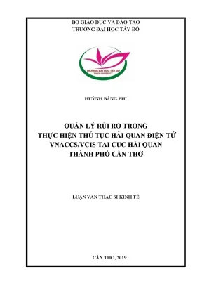 Quản lý rủi ro trong thực hiện thủ tục hải quan điện tử vnaccsvcis tại cục hải quan thành phố cần thơ