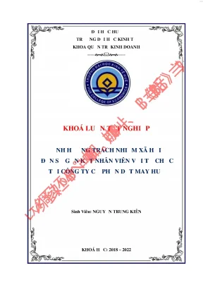 Ảnh hưởng trách nhiệm xã hội đến sự gắn kết của nhân viên với tổ chức tại công ty cổ phần dệt may huế