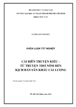 Cải biên truyện kiều từ truyện thơ nôm đến kịch bản sân khấu cải lương