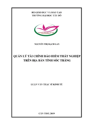 Quản lý tài chính bảo hiểm thất nghiệp trên địa bàn tỉnh sóc trăng