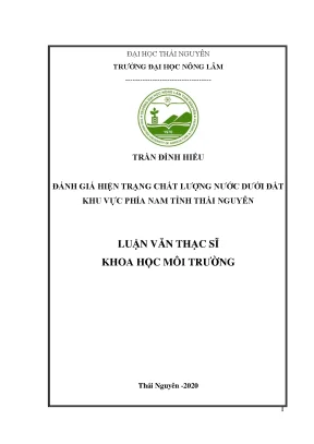 Đánh giá hiện trạng chất lượng nước dưới đất khu vực phía nam tỉnh thái nguyên