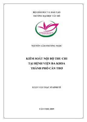 Kiểm soát nội bộ thu chi tại bệnh viện đa khoa thành phố cần thơ
