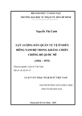 Lực lượng dân quân tự vệ ở miền đông nam bộ trong kháng chiến chống đế quốc mĩ 1954 1975