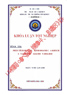 Phân tích hiệu quả kinh doanh của khách sạn gold huế giai đoạn 2016 2018
