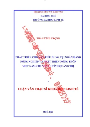 Phát triển cho vay tiêu dùng tại ngân hàng nông nghiệp và phát triển nông thôn việt nam chi nhánh tỉnh quảng trị