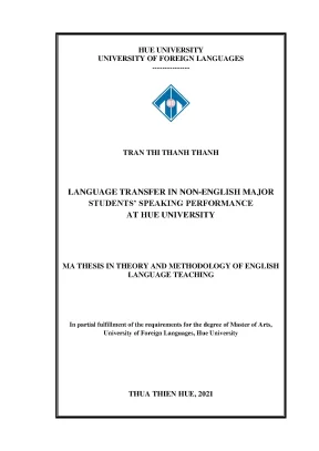 Language transfer in non english major students speaking performance at hue university
