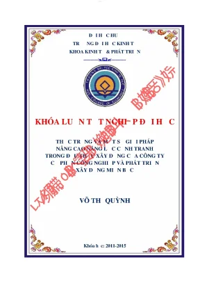 Thực trạng và một số giải pháp nâng cao năng lực cạnh tranh trong đấu thầu xây dựng của công ty cổ phần công nghiệp và phát triển xây dựng miền bắc