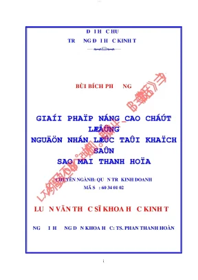 Giải pháp nâng cao chất lượng nguồn nhân lực tại khách sạn sao mai thanh hóa