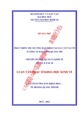 Phát triển thị trường bảo hiểm tai nạn con người ở công ty bảo minh quảng trị