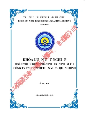 Hoàn thiện hệ thống kênh phân phối hàng hóa tại công ty tnhh tmth tuấn việt trên địa bàn tỉnh quảng bình
