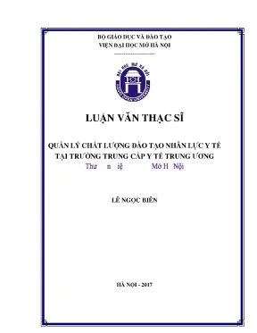 Quản lý chất lượng đào tạo nhân lực y tế tại trường trung cấp y tế trung ương