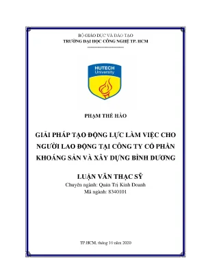 Giải pháp tạo động lực làm việc cho người lao động tại công ty cổ phần khoáng sản và xây dựng bình dương